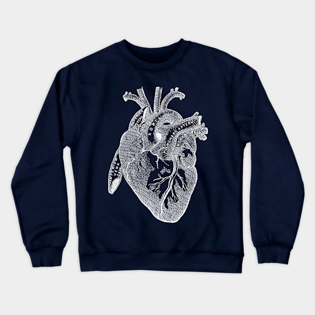 Antique Medical illustration of Human Heart Crewneck Sweatshirt by Pixelchicken